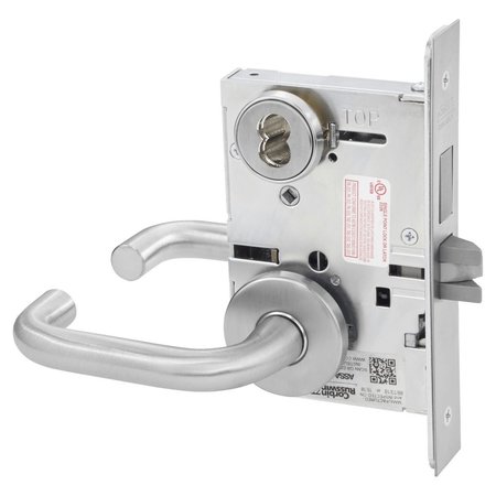 CORBIN RUSSWIN Dormitory or Entrance Mortise Lock, LW Lever, A Rose, 6-Pin LFIC Less Core, Satin Chrome ML2065 LWA 626 CL6